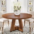 Tribesigns Round Dining Table for 4, 47 Inch Farmhouse Kitchen Table Small Dinner Table Kitchen Dinning Table for Dining Room